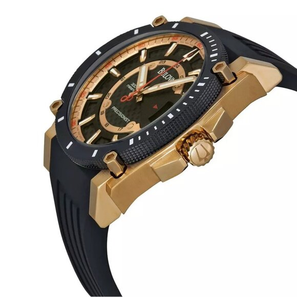 Bulova Icon Collection Quartz Men's Black Silicon Calendar Watch - Picture 5 of 7